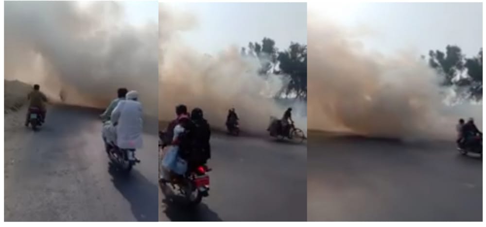 Crops burning in Uch Sharif