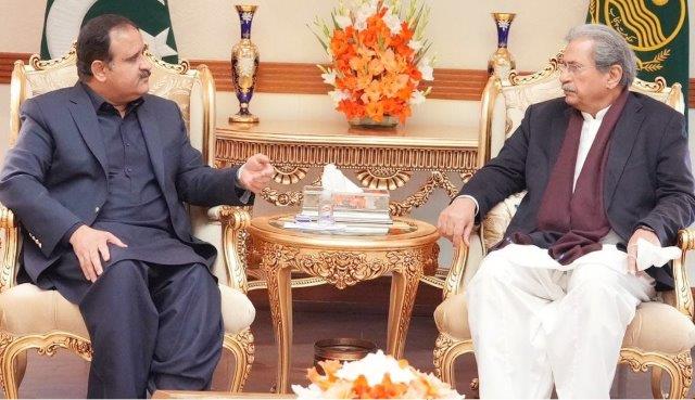 Meeting of Chief Minister Usman Bazdar with Federal Minister for Education and PTI Punjab President Shafqat Mahmood