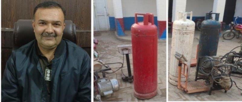 Uch Sharif Police cracked down on illegal gas refilling