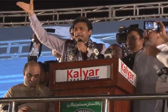 Hamza addresing public meeting in bahawalpur