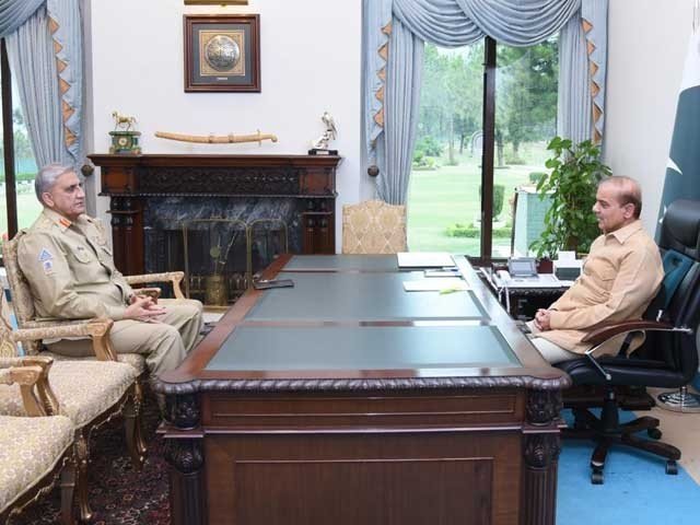 Army Chief General Qamar Javed Bajwa called on Prime Minister Shahbaz Sharif