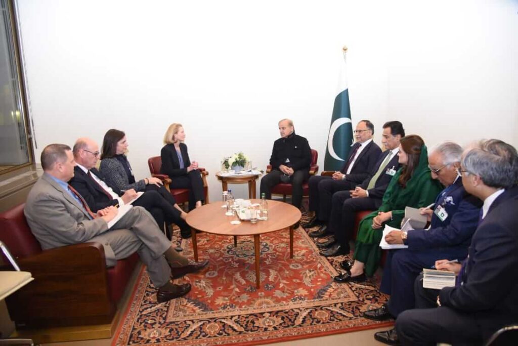 Shehbaz Sharif meeting with US Aid Deputy Administrator in Geneva