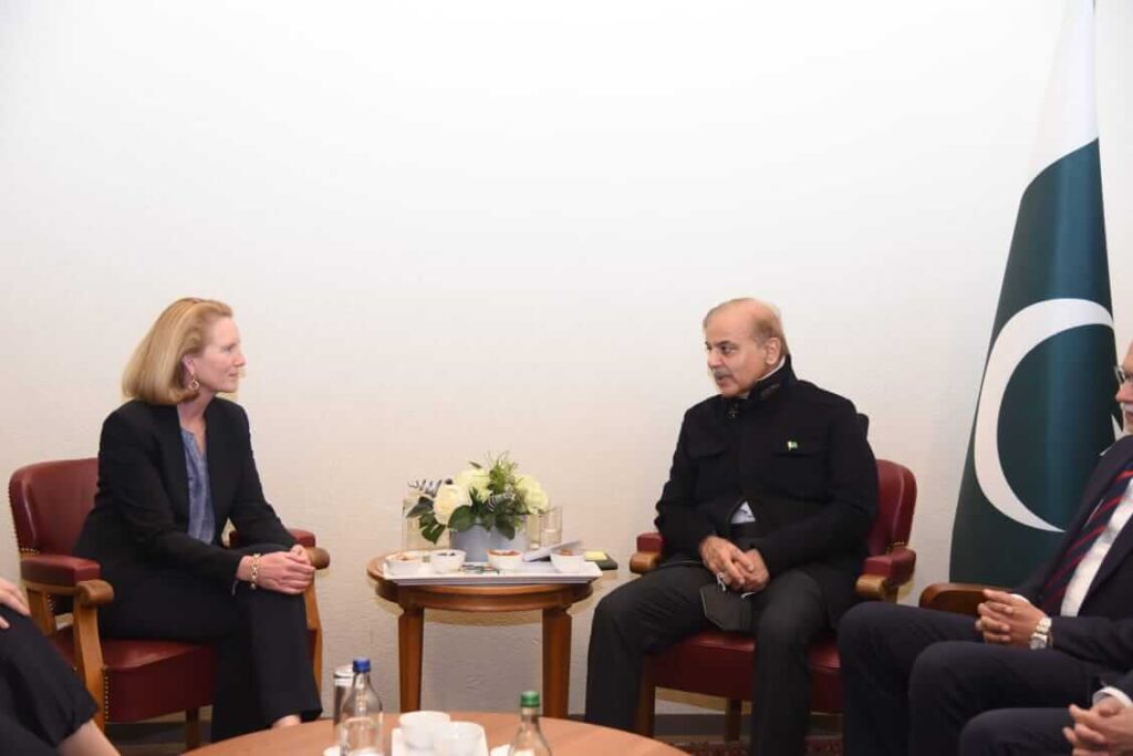 Shehbaz Sharif meeting with US Aid Deputy Administrator in Geneva 2