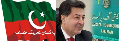 Election Commission and PTI Flag