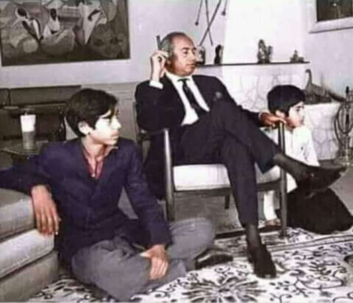 Zulfikar Bhutto with his both sons