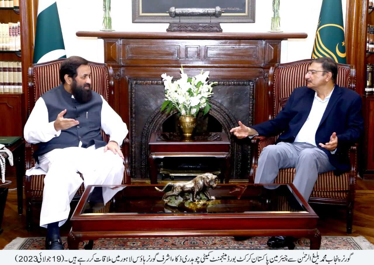 Chairman Cricket Control Board Zaka Ashraf met Governor Punjab Muhammad Balighur Rehman