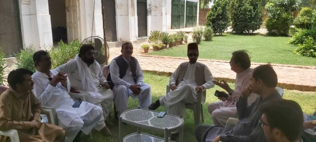 Dr Fayyaz, Mehar Mushtaq, Naveed Ayaz and other talking to Bahawal Abbasi after Eid greeting