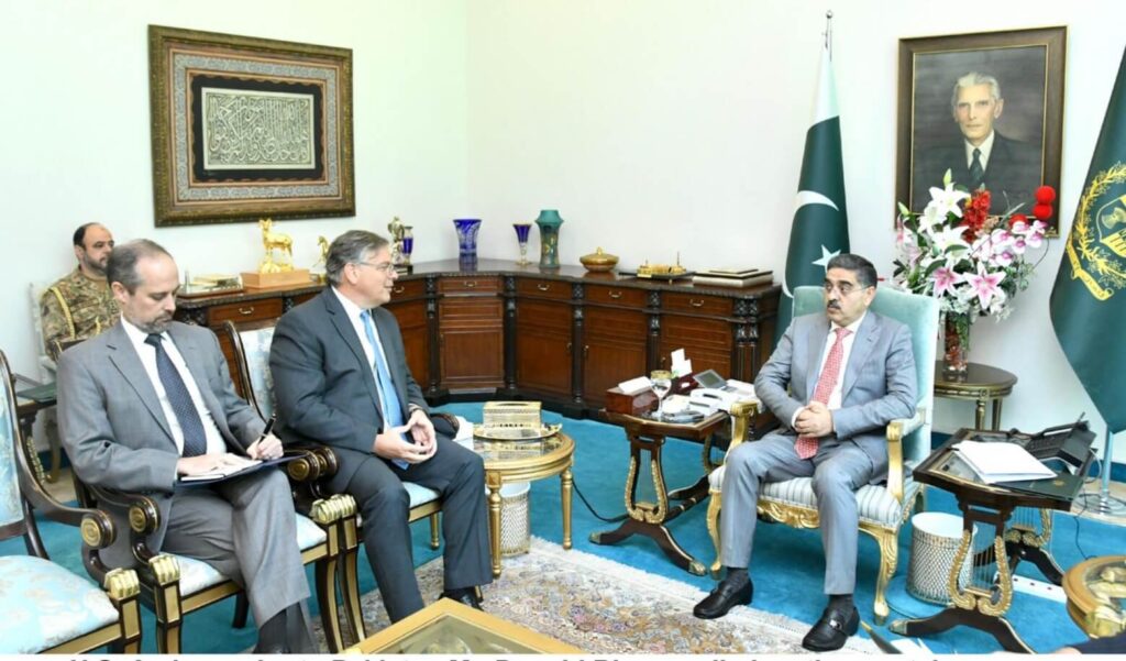 Caretaker Prime Minister Anwar-ul-Haq Kakar met with US Ambassador to Pakistan Donald Bloom