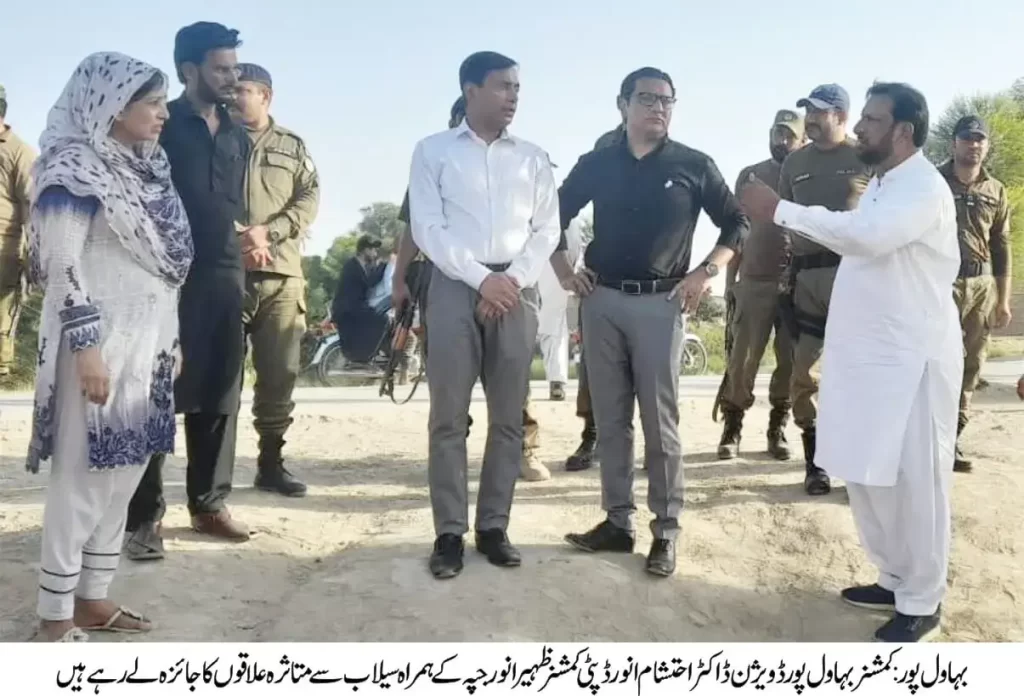 Commissioner made a surprise visit to the flood relief camp in Ahmedpur Sharqia