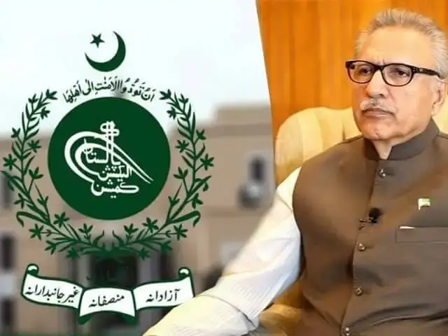 president arif alvi and election commission image