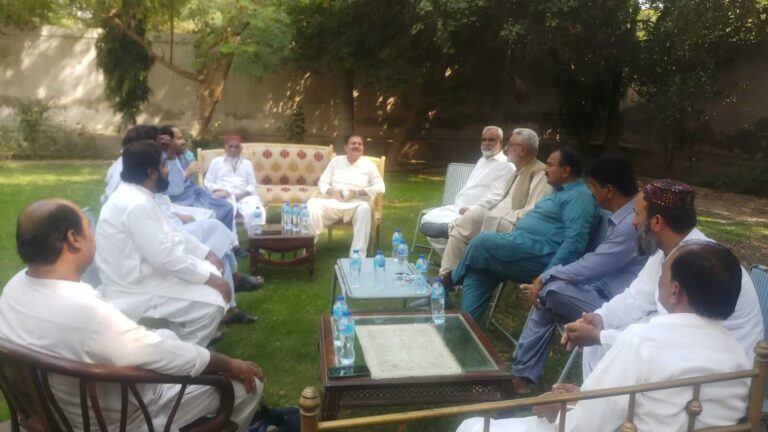 MNA candidate Prince Bahawal Khan Abbasi group meeting at the residence of Dr Fayyaz Mehmood Awan