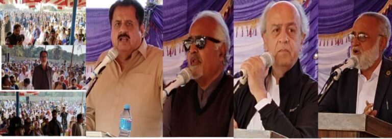PMLQ newly elected law makers Tariq Cheema and Hassan Askari Sheikh address big public meeting in Chanigoth cotton factory