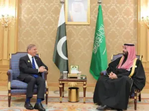 PM Shahbaz Sharif with Crown Prince of Saudi Arabia