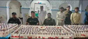 Pakka Laran police arrest two drug pedlars and recover one thousand bottles of liquor on the day of eid ul adha