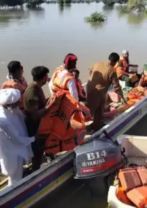 Prince Bahawal Abbasi in flood hit area