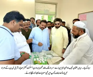 Usman Owaisi,Khalid Warran AC Naveed Haider visit Khairpur Daha Flood Relief Camp