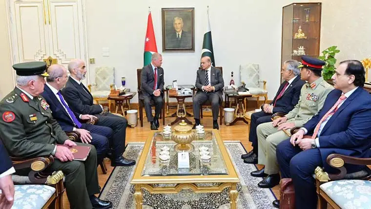 King of Jordan Shah Abdullah 11 meets PM Shahbaz Sharif