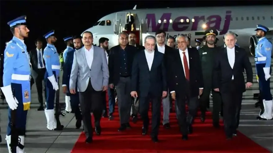 "Iranian delegation led by Foreign Minister Abbas Araghchi arrives in Islamabad for talks."