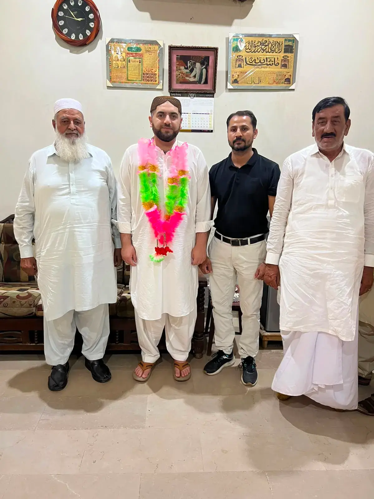 Iftikhar Alvi, Waqar Alvi, Hafiz Bilal Alvi, and Abdul Majeed Garwan Congratulate Mian Usman Najeeb Owaisi on Being Blessed with the Honor of Performing Hajj