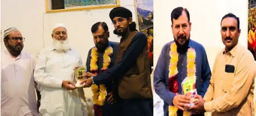 Syed Waqar-ul-Haq Shah Presents Journalist Support Cash Awards to Malik Tariq Arain, Arslan Chughtai at Samasata Ceremony