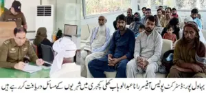 District Police Officer Rana Abdul Wahab holds open court at his office on a daily basis