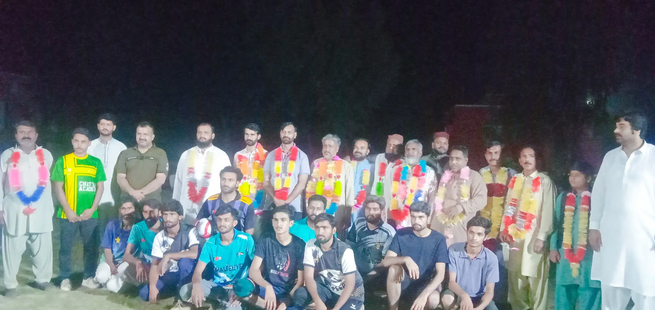 Second Rana Tiger Volleyball All-Tehsil Open Night Tournament opens spectacularly with fireworks display