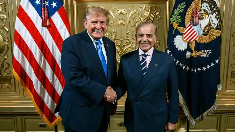 Presodent trump and PM Shahbaz Sharif Meeting Pictures released by White House