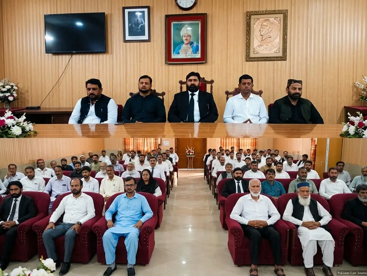 Bar Association holds condolence meeting Under Chairmanship of President Taj Muhammad Dhakko Advocate on Demise of Sardar Nazar Hussain Aslam Advocate